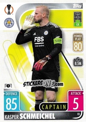 Sticker Kasper Schmeichel - UEFA Champions League & Europa League 2021-2022. Match Attax n. 83 - Topps