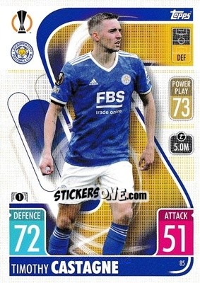 Sticker Timothy Castagne - UEFA Champions League & Europa League 2021-2022. Match Attax n. 85 - Topps