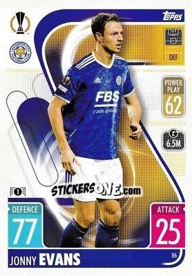 Sticker Jonny Evans - UEFA Champions League & Europa League 2021-2022. Match Attax n. 86 - Topps