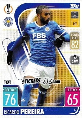 Sticker Ricardo Pereira - UEFA Champions League & Europa League 2021-2022. Match Attax n. 87 - Topps