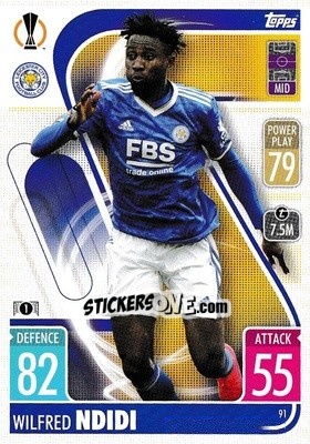 Sticker Wilfred Ndidi - UEFA Champions League & Europa League 2021-2022. Match Attax n. 91 - Topps