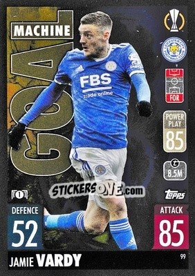 Sticker Jamie Vardy - UEFA Champions League & Europa League 2021-2022. Match Attax n. 99 - Topps