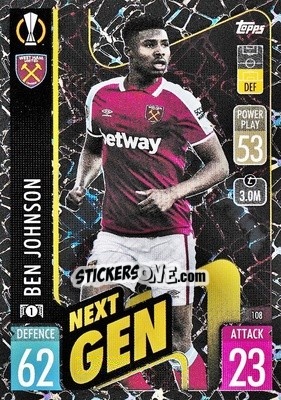 Sticker Ben Johnson - UEFA Champions League & Europa League 2021-2022. Match Attax n. 108 - Topps