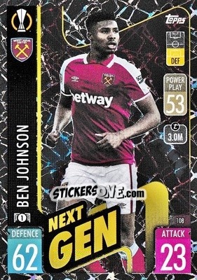 Sticker Ben Johnson - UEFA Champions League & Europa League 2021-2022. Match Attax - Topps