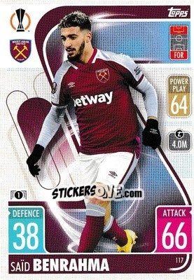 Sticker Said Benrahma - UEFA Champions League & Europa League 2021-2022. Match Attax n. 117 - Topps