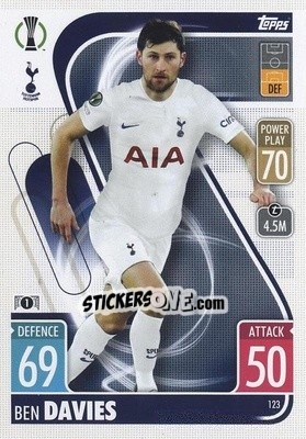 Sticker Ben Davies - UEFA Champions League & Europa League 2021-2022. Match Attax n. 123 - Topps