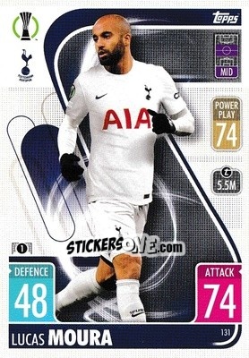 Sticker Lucas Moura - UEFA Champions League & Europa League 2021-2022. Match Attax n. 131 - Topps
