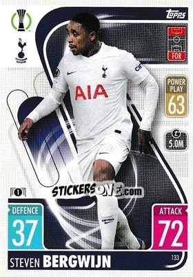 Sticker Steven Bergwijn - UEFA Champions League & Europa League 2021-2022. Match Attax n. 133 - Topps