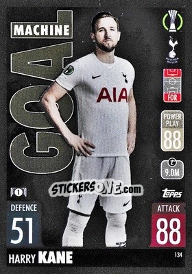 Sticker Harry Kane - UEFA Champions League & Europa League 2021-2022. Match Attax n. 134 - Topps