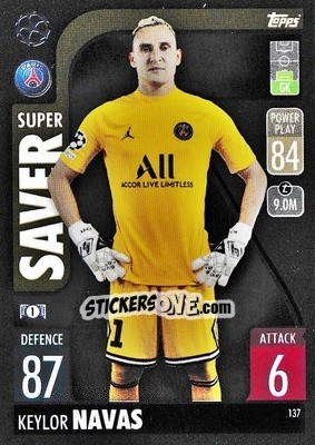 Sticker Keylor Navas - UEFA Champions League & Europa League 2021-2022. Match Attax n. 137 - Topps