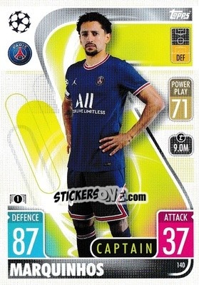 Sticker Marquinhos - UEFA Champions League & Europa League 2021-2022. Match Attax n. 140 - Topps