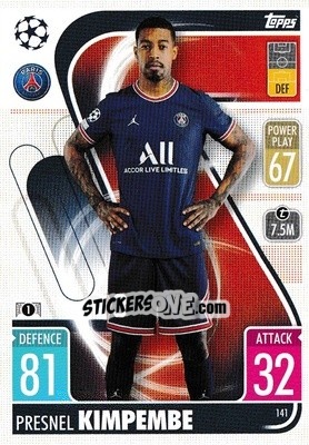 Sticker Presnel Kimpembe - UEFA Champions League & Europa League 2021-2022. Match Attax n. 141 - Topps