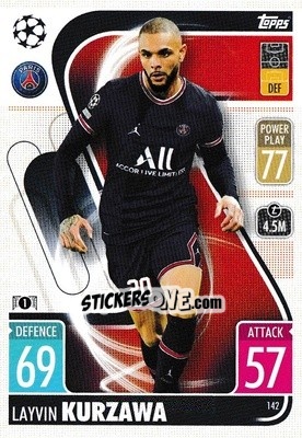 Sticker Layvin Kurzawa - UEFA Champions League & Europa League 2021-2022. Match Attax n. 142 - Topps