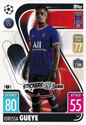 Sticker Idrissa Gueye - UEFA Champions League & Europa League 2021-2022. Match Attax n. 147 - Topps