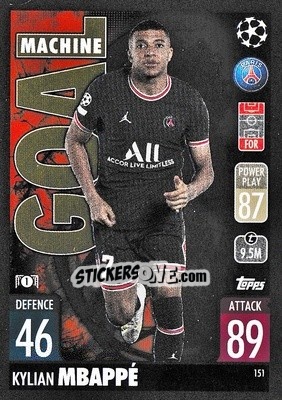 Cromo Kylian Mbappé - UEFA Champions League & Europa League 2021-2022. Match Attax - Topps