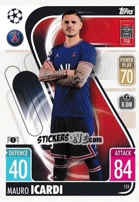 Sticker Mauro Icardi - UEFA Champions League & Europa League 2021-2022. Match Attax n. 153 - Topps