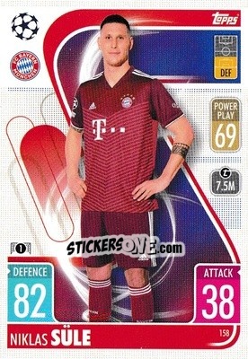 Sticker Niklas Süle - UEFA Champions League & Europa League 2021-2022. Match Attax n. 158 - Topps