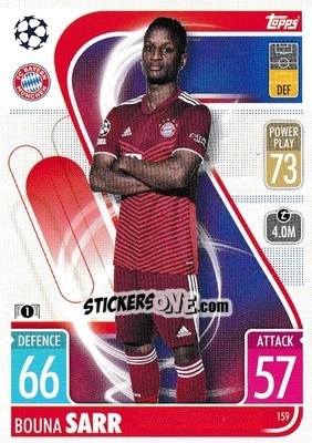 Sticker Bouna Sarr - UEFA Champions League & Europa League 2021-2022. Match Attax n. 159 - Topps