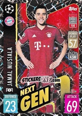 Sticker Jamal Musiala - UEFA Champions League & Europa League 2021-2022. Match Attax n. 166 - Topps