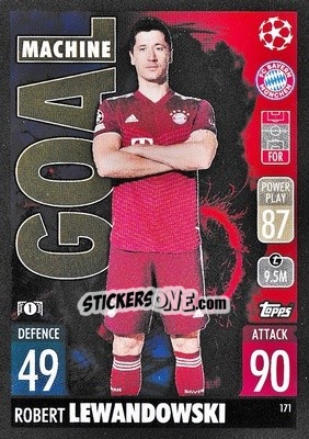 Sticker Robert Lewandowski - UEFA Champions League & Europa League 2021-2022. Match Attax n. 171 - Topps