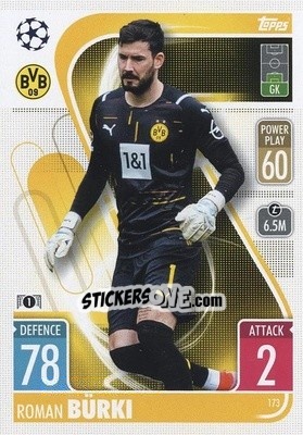 Sticker Roman Bürki - UEFA Champions League & Europa League 2021-2022. Match Attax n. 173 - Topps
