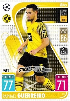Sticker Raphael Guerreiro - UEFA Champions League & Europa League 2021-2022. Match Attax n. 176 - Topps
