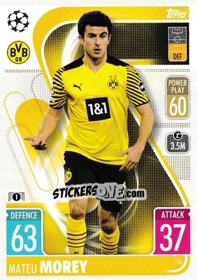 Sticker Mateu Morey - UEFA Champions League & Europa League 2021-2022. Match Attax n. 178 - Topps