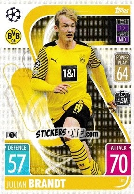 Sticker Julian Brandt - UEFA Champions League & Europa League 2021-2022. Match Attax n. 184 - Topps