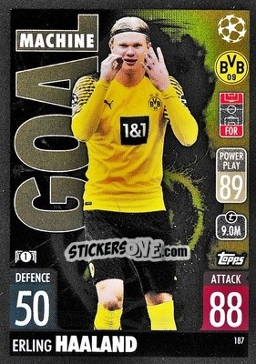 Sticker Erling Haaland - UEFA Champions League & Europa League 2021-2022. Match Attax n. 187 - Topps
