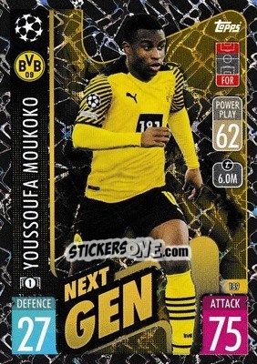 Sticker Youssoufa Moukoko - UEFA Champions League & Europa League 2021-2022. Match Attax n. 189 - Topps