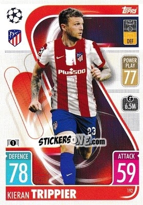 Sticker Kieran Trippier - UEFA Champions League & Europa League 2021-2022. Match Attax n. 192 - Topps