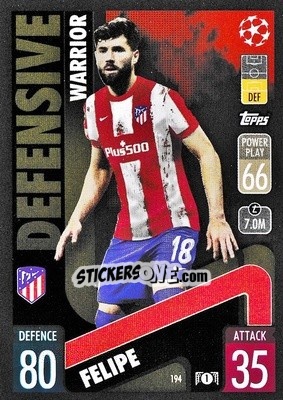 Sticker Felipe - UEFA Champions League & Europa League 2021-2022. Match Attax n. 194 - Topps