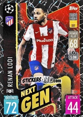 Sticker Renan Lodi - UEFA Champions League & Europa League 2021-2022. Match Attax n. 197 - Topps
