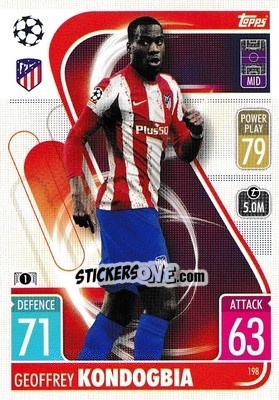 Sticker Geoffrey Kondogbia - UEFA Champions League & Europa League 2021-2022. Match Attax n. 198 - Topps