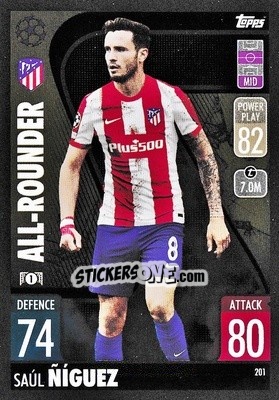 Sticker Saúl Ñíguez - UEFA Champions League & Europa League 2021-2022. Match Attax n. 201 - Topps