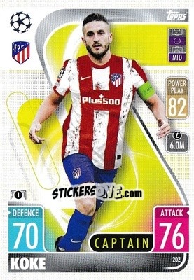 Sticker Koke - UEFA Champions League & Europa League 2021-2022. Match Attax n. 202 - Topps