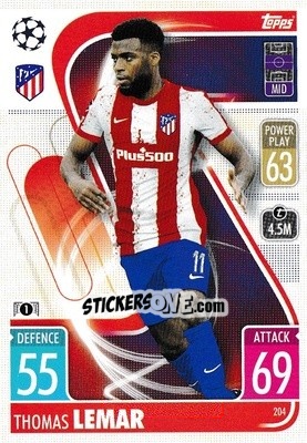 Sticker Thomas Lemar - UEFA Champions League & Europa League 2021-2022. Match Attax n. 204 - Topps
