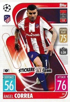 Sticker Ángel Correa - UEFA Champions League & Europa League 2021-2022. Match Attax n. 205 - Topps