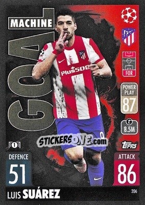 Sticker Luis Suárez - UEFA Champions League & Europa League 2021-2022. Match Attax n. 206 - Topps