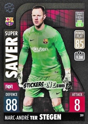 Cromo Marc-André ter Stegen - UEFA Champions League & Europa League 2021-2022. Match Attax n. 209 - Topps