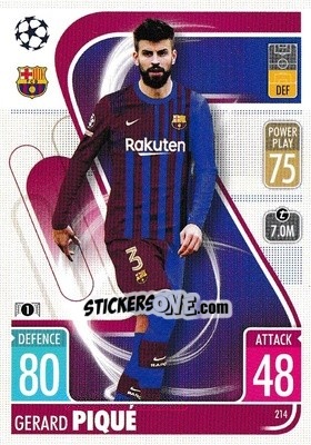 Sticker Gerard Piqué - UEFA Champions League & Europa League 2021-2022. Match Attax n. 214 - Topps