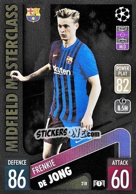 Sticker Frenkie de Jong - UEFA Champions League & Europa League 2021-2022. Match Attax n. 218 - Topps