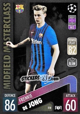 Figurina Frenkie de Jong - UEFA Champions League & Europa League 2021-2022. Match Attax - Topps