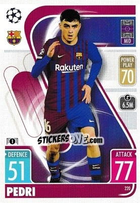 Sticker Pedri - UEFA Champions League & Europa League 2021-2022. Match Attax n. 220 - Topps