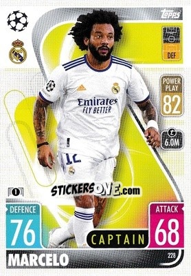 Sticker Marcelo - UEFA Champions League & Europa League 2021-2022. Match Attax n. 228 - Topps
