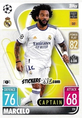 Sticker Marcelo - UEFA Champions League & Europa League 2021-2022. Match Attax - Topps