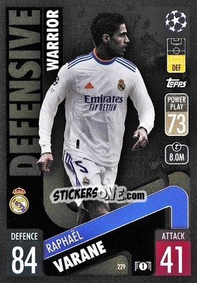 Sticker Raphael Varane - UEFA Champions League & Europa League 2021-2022. Match Attax n. 229 - Topps