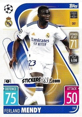 Sticker Ferland Mendy - UEFA Champions League & Europa League 2021-2022. Match Attax n. 230 - Topps
