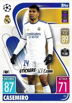 Sticker Casemiro - UEFA Champions League & Europa League 2021-2022. Match Attax - Topps