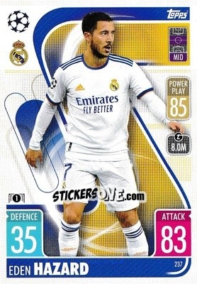Sticker Eden Hazard - UEFA Champions League & Europa League 2021-2022. Match Attax n. 237 - Topps